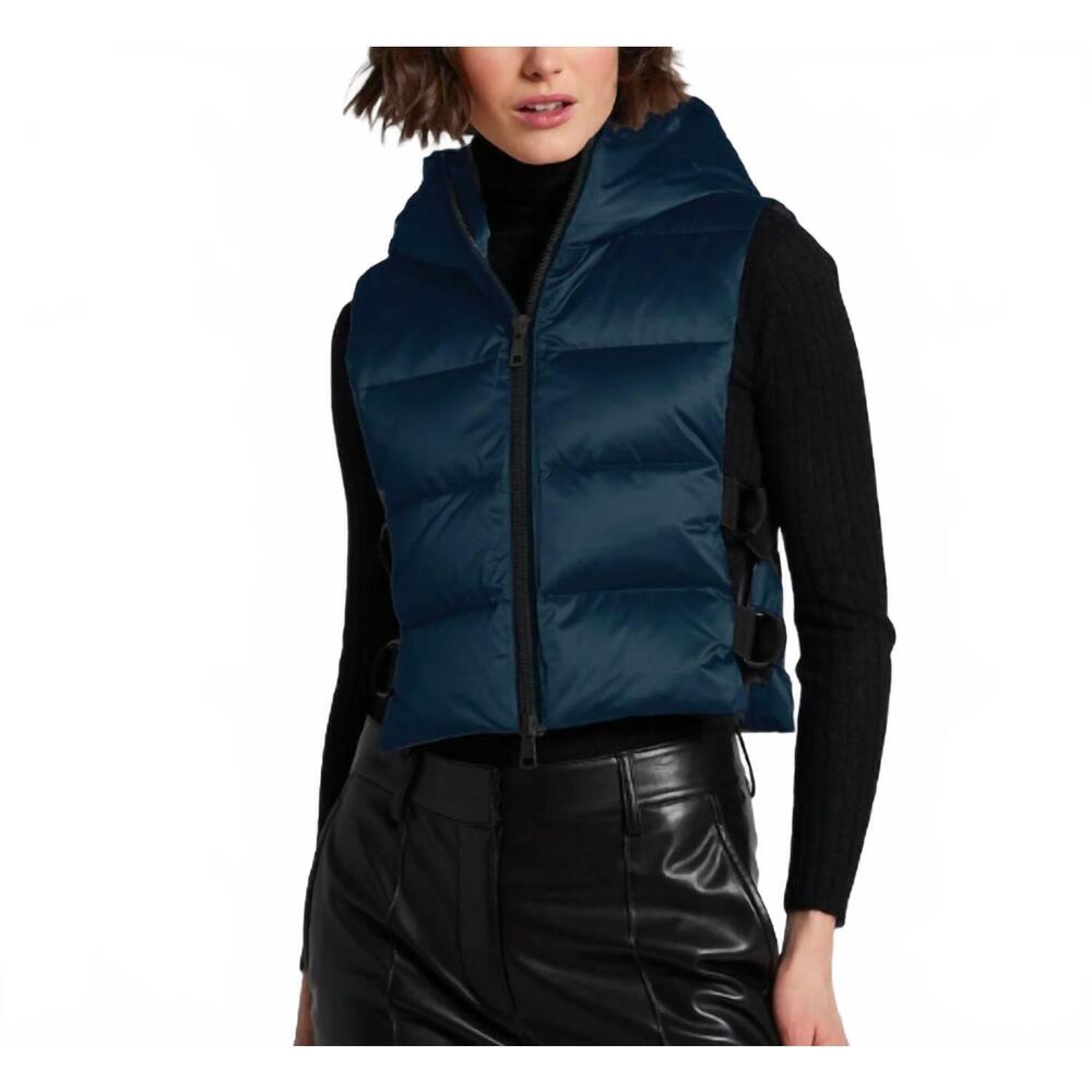 NEW ADROIT ATELIER lola quilted vest in blue pond